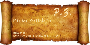 Pinke Zoltán névjegykártya