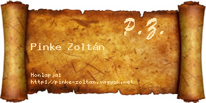 Pinke Zoltán névjegykártya
